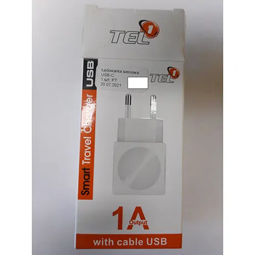 Foto uit de officiële melding: Tel1 Smart Travel Charger USB-oplader — risico: Milieu
