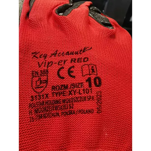 Foto do aviso oficial: VIPER RED Luvas de proteção — risco: Cortes