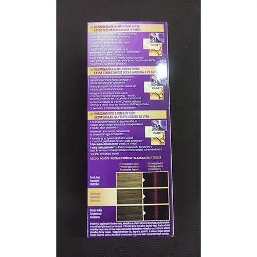 Foto uit de officiële melding: Schwarzkopf Palette INTENSIVE COLORCREME Haarverf — risico: Chemische risico's (SR/01934/25)