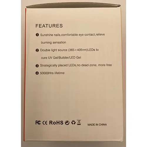 Photo from the official notice: UV LED nail lamp — environment risk