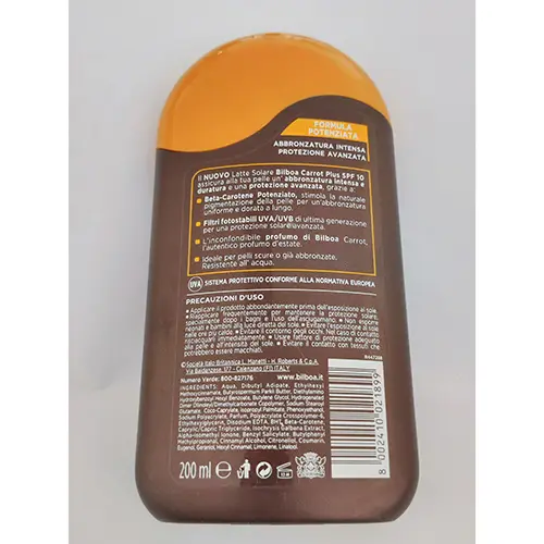 Photo de l’avis officiel: BILBOA Carrot Plus Écran solaire — risque: Risque chimique