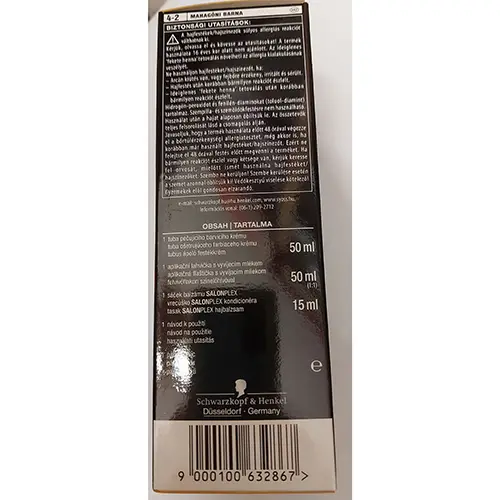 Foto aus der offiziellen Meldung: syoss Salonplex Professional Performance hair dye Haarfärbemittel — Risiko: Chemikalie