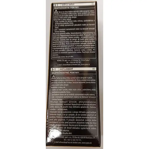 Foto aus der offiziellen Meldung: syoss Salonplex professional anti-damage care Haarfärbemittel — Risiko: Chemikalie