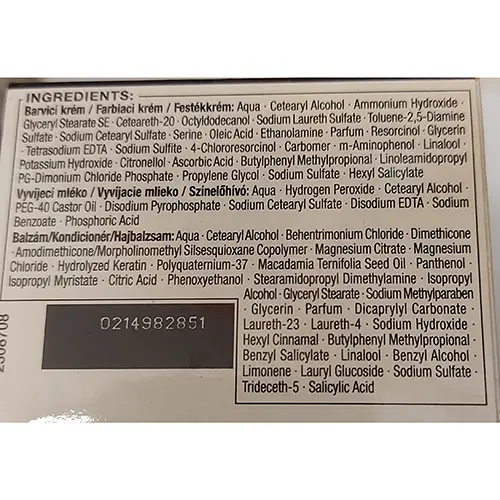Foto aus der offiziellen Meldung: syoss Salonplex professional anti-damage care Haarfärbemittel — Risiko: Chemikalie