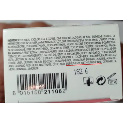 Photo de l’avis officiel: Collistar Crema di sorbetto idratante Crème hydratante — risque: Risque chimique
