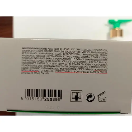 Photo de l’avis officiel: Collistar Gel Termale Anticellulite Crème pour le corps — risque: Risque chimique