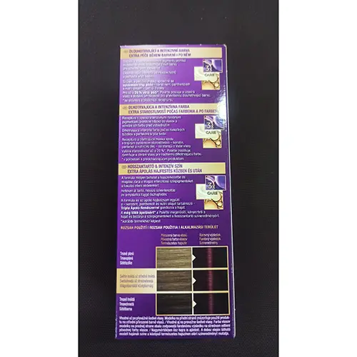 Foto uit de officiële melding: Schwarzkopf Palette INTENSIVE COLORCREME Haarverf — risico: Chemische risico's (SR/01956/25)