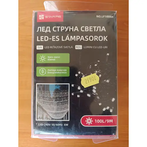 Foto do aviso oficial: Starpie LED-ES LÁMPASOROK Corrente de iluminação — risco: Choque elétrico (SR/01957/25)