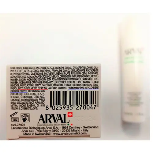 Photo de l’avis officiel: Arval Puractiva Bio-matifyng system Crème pour la peau — risque: Risque chimique