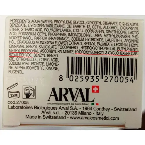 Photo de l’avis officiel: Arval puractiva bio-balancing cream Crème pour le corps — risque: Risque chimique