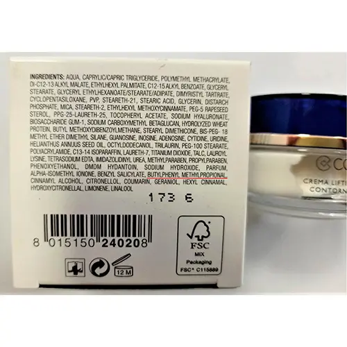 Foto aus der offiziellen Meldung: Collistar Crema lifting supernutriente contorno occhi e labbra Augen- und Lippencreme — Risiko: Chemikalie