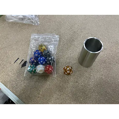 Photo from the official notice: dice set — choking risk