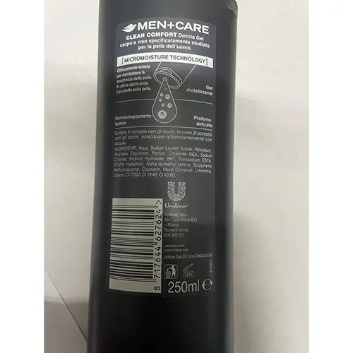 Photo de l’avis officiel: Dove Men + care Clean comfort Gel douche — risque: Risque chimique