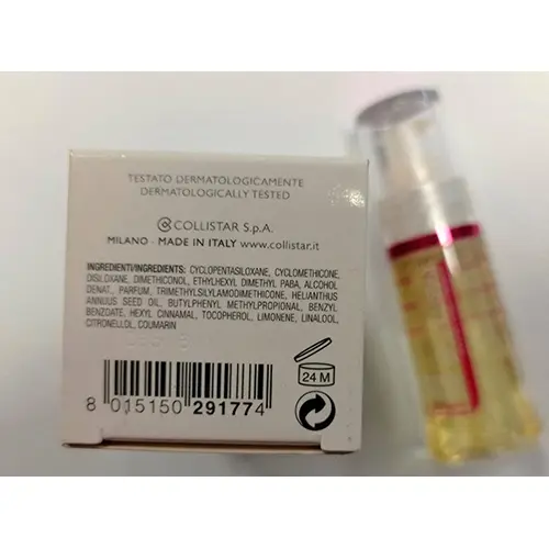 Photo from the official notice: Collistar Cristalli liquidi per capelli colorati e con meches hair lotion — chemical risk