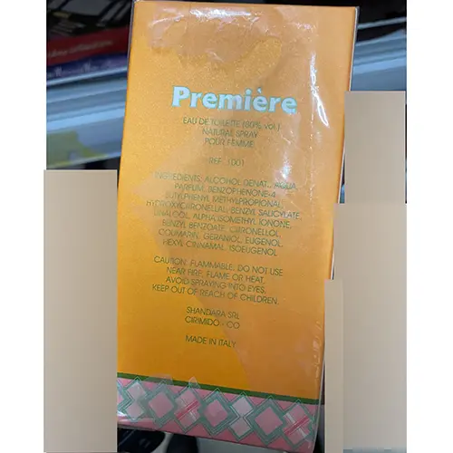 Photo de l’avis officiel: Shandara Première Eau de toilette — risque: Risque chimique