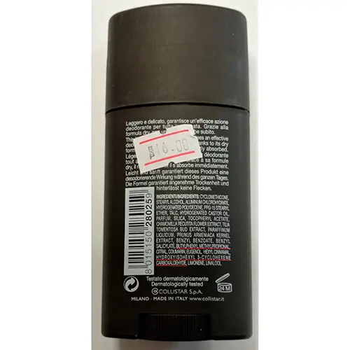 Foto dell’avviso ufficiale: Collistar Linea Uomo Deodorante — rischio: Rischio chimico