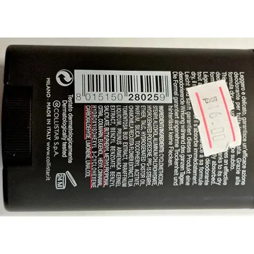 Foto dell’avviso ufficiale: Collistar Linea Uomo Deodorante — rischio: Rischio chimico