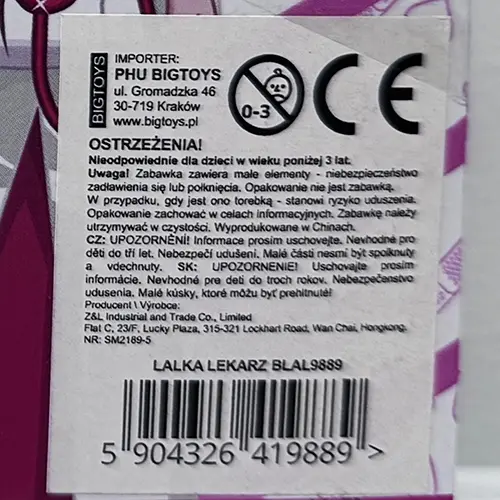 Foto dell’avviso ufficiale: Pets Doctor Set di bambole in plastica — rischio: Rischio chimico