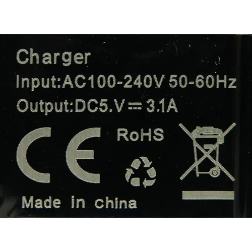 Photo from the official notice: IBHDME, TPSTER Charger (on the product); USB-TRAVEL CHARGER (on the box) usb charger — electric shock risk