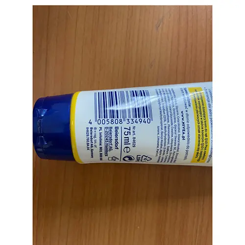 Photo de l’avis officiel: Nivea Q10 plus Crème pour les mains — risque: Risque chimique