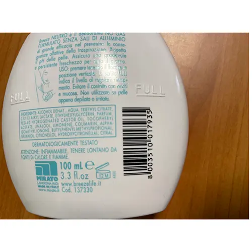 Foto dell’avviso ufficiale: Breeze Neutro deodorante profumato — rischio: Rischio chimico
