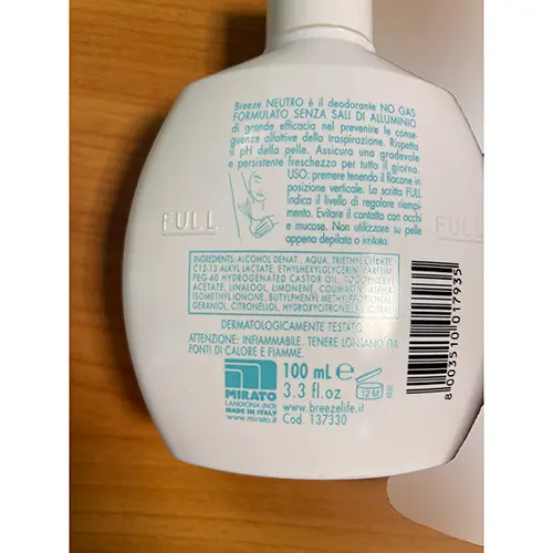 Foto dell’avviso ufficiale: Breeze Neutro deodorante profumato — rischio: Rischio chimico