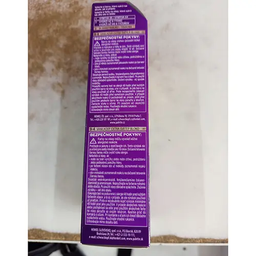 Foto aus der offiziellen Meldung: Schwarzkopf Palette INTENSIVE COLOR CREME Haarfärbemittel — Risiko: Chemikalie (SR/02113/25)