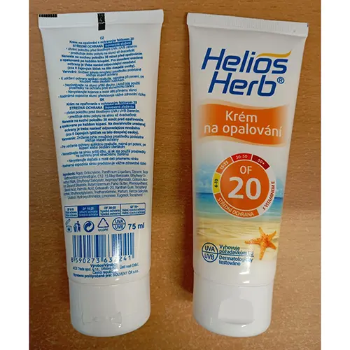 Photo de l’avis officiel: Helios Herb Sunscreen SPF 20 Écran solaire — risque: Risque chimique