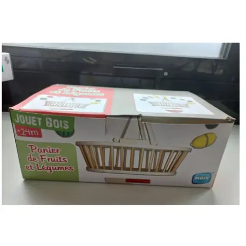Foto del aviso oficial: Mojy Jouet bois - Panier de fruits et légumes Juguete de madera — riesgo: Atragantamiento