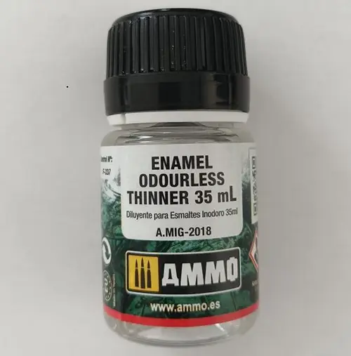 Foto aus der offiziellen Meldung: AMMO OF MIG JIMENEZ Enamel Odourless Thinner Farbverdünner — Risiko: Chemikalie