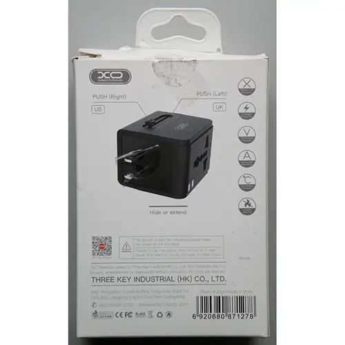 Foto dell’avviso ufficiale: XO ADAPTOR Traveler Quick Charger Adattatore da viaggio — rischio: Scossa elettrica