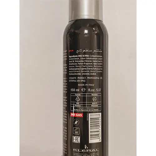 Photo de l’avis officiel: Kleral Black out Spray capillaire — risque: Risque chimique