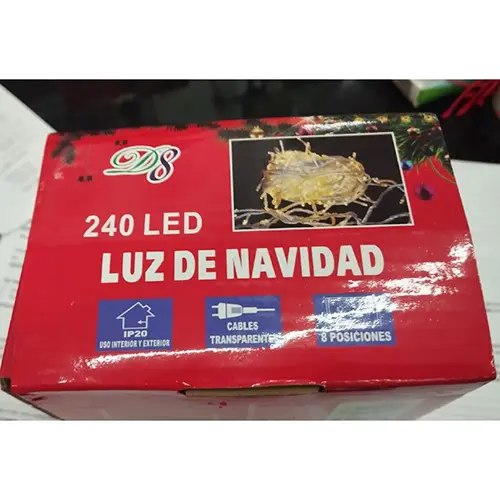 Foto del aviso oficial: D8 Luz de navidad uso interior y exterior 240 led luz amarillo Cadena de iluminación — riesgo: Quemaduras & Incendio