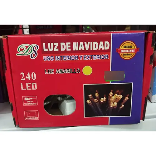 Foto del aviso oficial: D8 Luz de navidad uso interior y exterior 240 led luz amarillo Cadena de iluminación — riesgo: Quemaduras & Incendio