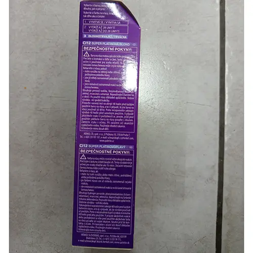 Foto do aviso oficial: Schwarzkopf Palette INTENSIVE COLOR CREME, HIGH-INTENSITY PERMANENT LIGHTENER Corante capilar — risco: Químico