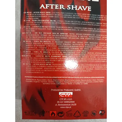 Foto do aviso oficial: DEVIL Aftershave — risco: Químico
