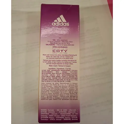 Photo de l’avis officiel: Adidas Natural vitality Eau de toilette — risque: Risque chimique (SR/02187/25)