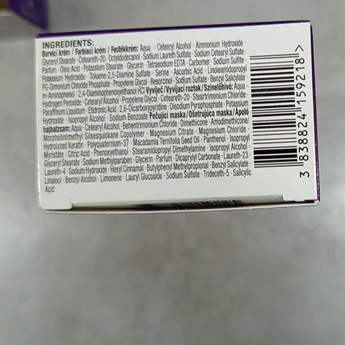 Foto aus der offiziellen Meldung: Schwarzkopf Palette INTENSIVE COLOR CREME LIGHTENER Haarfärbemittel — Risiko: Chemikalie