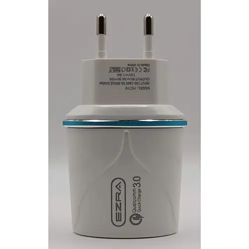 Photo de l’avis officiel: EZRA TRAVEL CHARGER Chargeur USB — risque: Choc électrique (OR/00105/25)