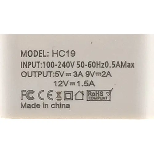 Photo de l’avis officiel: EZRA TRAVEL CHARGER Chargeur USB — risque: Choc électrique (OR/00105/25)