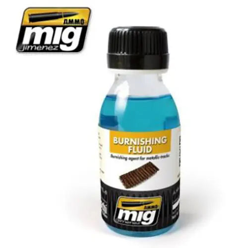Photo from the official notice: AMMO OF MIG JIMENEZ Metallic track burnishing fluid — chemical risk