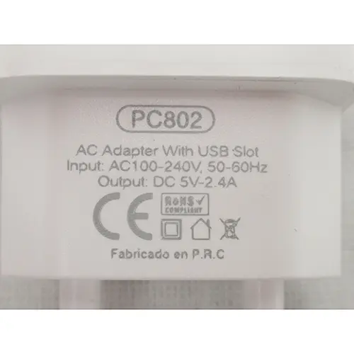 Photo de l’avis officiel: Apokin CARGADOR RAPIDO Chargeur USB — risque: Choc électrique