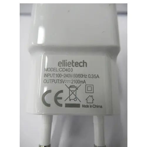 Foto do aviso oficial: ellietech Travel Charger Carregador USB — risco: Choque elétrico