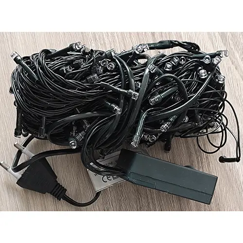 Photo from the official notice: Lampki choinkowe lighting chain — electric shock risk (SR/02352/25)