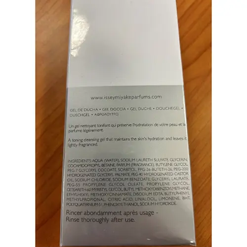Foto uit de officiële melding: ISSEY MIYAKE L'Eau D'Issey pour Homme Douchegel — risico: Chemische risico's