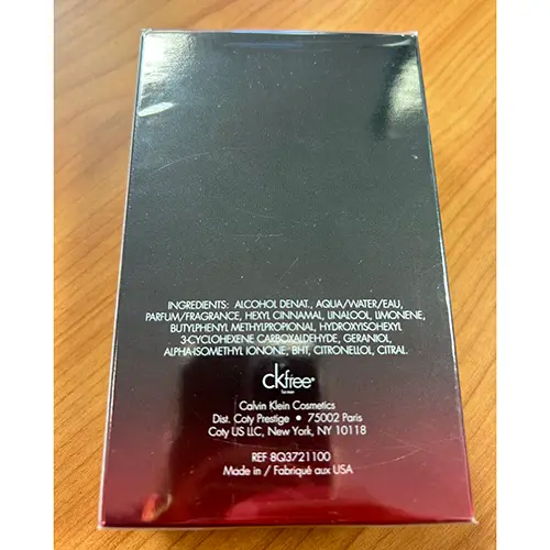 Foto do aviso oficial: Calvin Klein CKfree sport Eau de toilette — risco: Químico