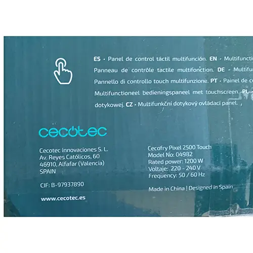 Foto dell’avviso ufficiale: Cecotec Heißluftfritteuse Friggitrice ad aria — rischio: Scossa elettrica & Incendio