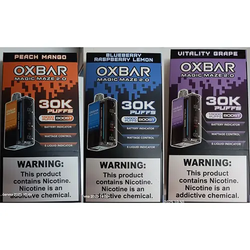Photo de l’avis officiel: OXBAR MAGIC MAZE 2.0 Cigarette électronique jetable — risque: Risque chimique (SR/02451/25)