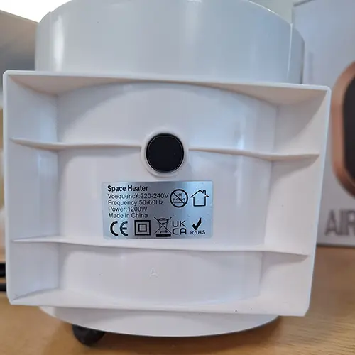 Foto do aviso oficial: Air Heater Aquecedor de ventilador — risco: Choque elétrico