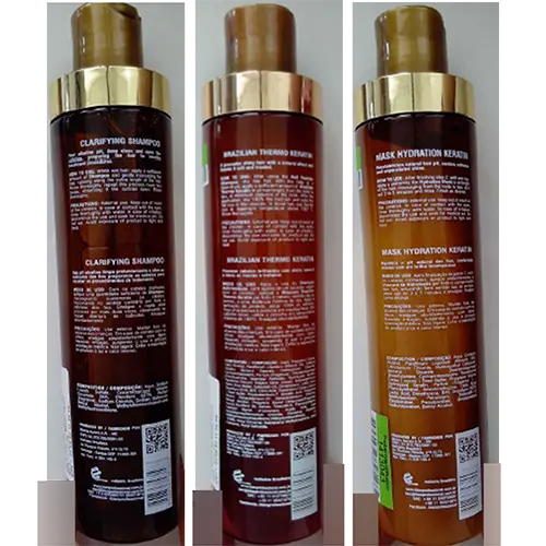 Photo from the official notice: BIEN CACAU 1 Clarifying Shampoo, 2 Brazilian Thermo Keratin, 3 Mask Hydration Keratin hair care set — chemical risk